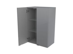 GoodHome Imandra Deep Gloss Grey Bathroom Double Wall Cabinet (H)90Cm (W)60Cm - thumbnail 3