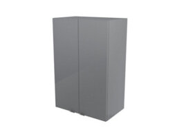 GoodHome Imandra Deep Gloss Grey Bathroom Double Wall Cabinet (H)90Cm (W)60Cm