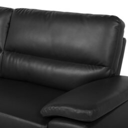 Beliani Sofa 3 Seater Vogar Faux Leather Black - thumbnail 7