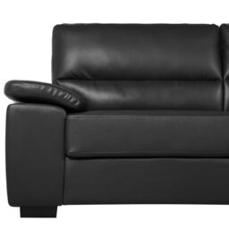 Beliani Sofa 3 Seater Vogar Faux Leather Black - thumbnail 6