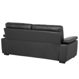 Beliani Sofa 3 Seater Vogar Faux Leather Black - thumbnail 5