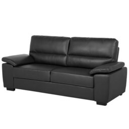 Beliani Sofa 3 Seater Vogar Faux Leather Black - thumbnail 4