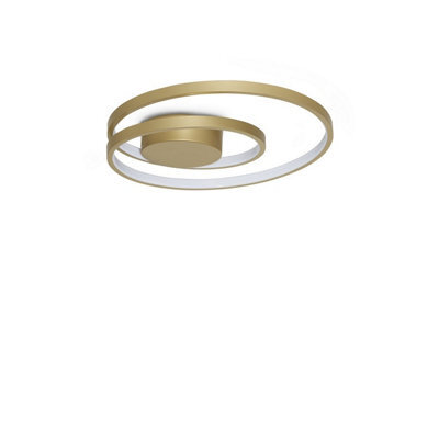 Ideal Lux Luminosa Oz Integrated Led Semi Flush Ceiling Light Brass 4350Lm 3000K - image 1