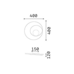 Ideal Lux Luminosa Oz Integrated Led Semi Flush Ceiling Light Brass 4350Lm 3000K - thumbnail 2