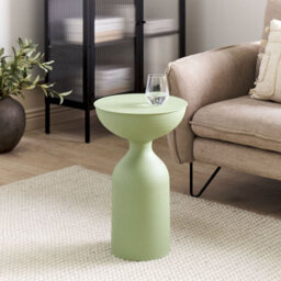 Beliani Light Green Iron Side Table 36 Cm - Modern Round Accent End Table - thumbnail 2