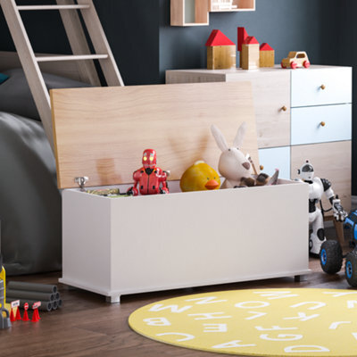 Lassic Vida Designs Arlington Toy Box Storage Ottoman, White - image 1