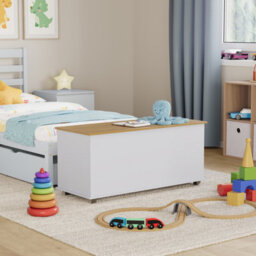 Lassic Vida Designs Arlington Toy Box Storage Ottoman, White - thumbnail 2