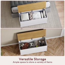 Lassic Vida Designs Arlington Toy Box Storage Ottoman, White - thumbnail 5