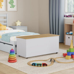Lassic Vida Designs Arlington Toy Box Storage Ottoman, White - thumbnail 4