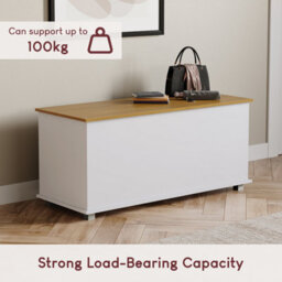 Lassic Vida Designs Arlington Toy Box Storage Ottoman, White - thumbnail 7