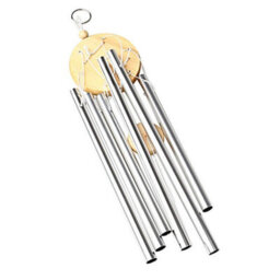65Cm Silver Wind Chime, 6 Tuned Stainless Steel Tubes, Weather Resistant Hanging Garden Decor For Patio, Lawn, Balcony And Home - thumbnail 5