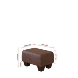 Chestnut Brown Mahogany Wood Chunky Legs Italian Leather Small Footstool  Handmade Uk By Footstools Direct - thumbnail 2