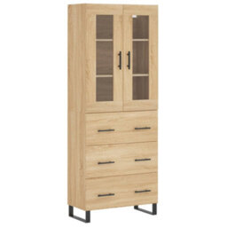 Berkfield Elegant Highboard Sonoma Oak 69.5X34X180 Cm Engineered Wood - thumbnail 1