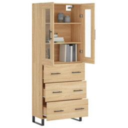 Berkfield Elegant Highboard Sonoma Oak 69.5X34X180 Cm Engineered Wood - thumbnail 3