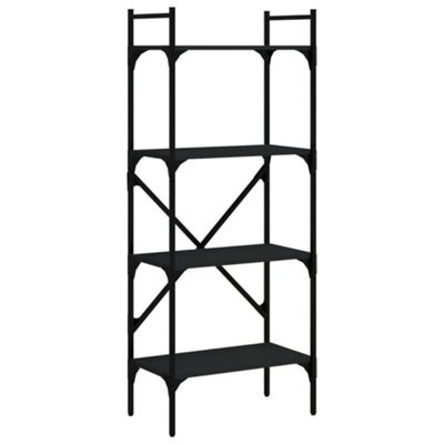 Berkfield Durable Bookcase 4-Tier Black 56X31.5X138.5 Cm Engineered Wood - image 1
