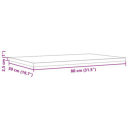 Berkfield Table Top 80X50X2.5 Cm Rectangular Solid Wood Pine - thumbnail 9