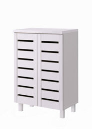 Timber Art Design 4 Tier Shoe Storage Cabinet 2 Door Cupboard Stand Rack Unit White - thumbnail 2