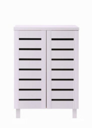 Timber Art Design 4 Tier Shoe Storage Cabinet 2 Door Cupboard Stand Rack Unit White - thumbnail 3