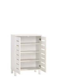 Timber Art Design 4 Tier Shoe Storage Cabinet 2 Door Cupboard Stand Rack Unit White - thumbnail 4