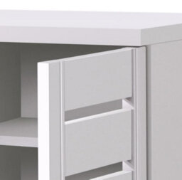 Timber Art Design 4 Tier Shoe Storage Cabinet 2 Door Cupboard Stand Rack Unit White - thumbnail 5