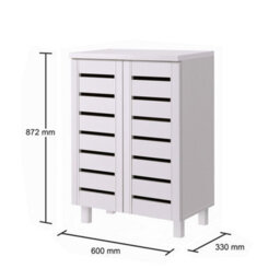 Timber Art Design 4 Tier Shoe Storage Cabinet 2 Door Cupboard Stand Rack Unit White - thumbnail 6