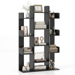 Gainoom Tree Bookshelf Black Tall Bookcase Corner Books Storage Organizer With 13 Open Shelves - thumbnail 9