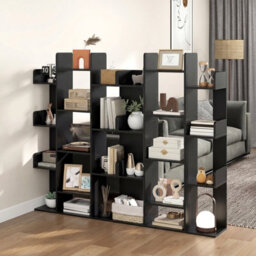 Gainoom Tree Bookshelf Black Tall Bookcase Corner Books Storage Organizer With 13 Open Shelves - thumbnail 4