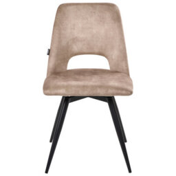 Beliani Set Of 2 Dining Chairs Swivel Hallett Velvet Beige - thumbnail 6