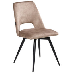 Beliani Set Of 2 Dining Chairs Swivel Hallett Velvet Beige - thumbnail 5