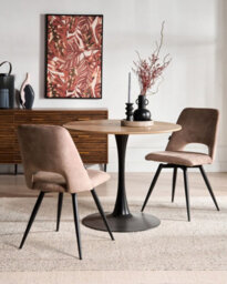 Beliani Set Of 2 Dining Chairs Swivel Hallett Velvet Beige - thumbnail 2