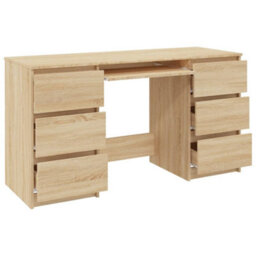 Berkfield Writing Desk Sonoma Oak 140X50X77 Cm Engineered Wood - thumbnail 5