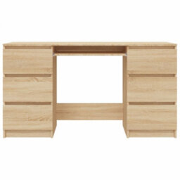 Berkfield Writing Desk Sonoma Oak 140X50X77 Cm Engineered Wood - thumbnail 4