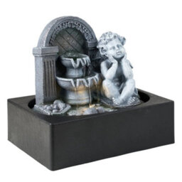 Water Fountain Rock Feature Angel Indoor Outdoor Led Waterfall Garden Decor - thumbnail 1
