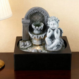 Water Fountain Rock Feature Angel Indoor Outdoor Led Waterfall Garden Decor - thumbnail 5