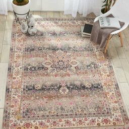 Grey Floral Persian Traditional Luxurious Rug For Living Room Bedroom And Dining Room-61 X 173Cm (Runner) - thumbnail 1
