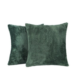 OHS Waffle Fleece 2 X Cushion Covers Soft - thumbnail 4