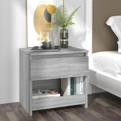 Berkfield Bedside Cabinet Grey Sonoma 40X30X39 Cm Engineered Wood - image 1