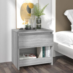 Berkfield Bedside Cabinet Grey Sonoma 40X30X39 Cm Engineered Wood - thumbnail 1