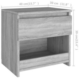 Berkfield Bedside Cabinet Grey Sonoma 40X30X39 Cm Engineered Wood - thumbnail 7