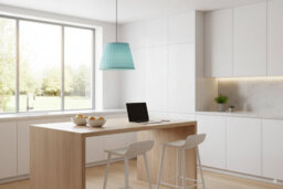Light Blue Fabric Coolie Lampshade 28Cm With Premium Quality Free A60 Led Bulb - thumbnail 5