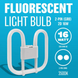 Set Of 2 Fluorescent Light Bulb 2 Pin Energy Saving 16W Slim Compact Long Life Lamp Tube 2D High Efficiency Bulbs Tubed Lights - thumbnail 3