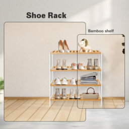 Mantraraj 4 Tier Natural Bamboo Shoe Rack Easy Assembly And Strong Design Shelf Organiser Ideal For Bedroom, Bathroom ,hallway Etc - thumbnail 7