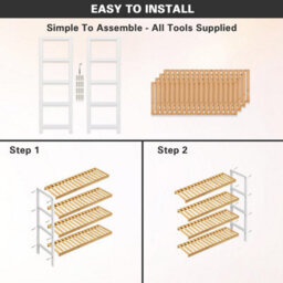 Mantraraj 4 Tier Natural Bamboo Shoe Rack Easy Assembly And Strong Design Shelf Organiser Ideal For Bedroom, Bathroom ,hallway Etc - thumbnail 5