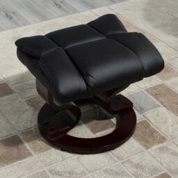 Homcom Pu Leather Manual Reclining Armchair Footstool Padded Seat Black - thumbnail 8
