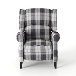 SquareBoxx Windsor Wingback Signature Linen Tweed Pushback Recliner Armchair Grey - thumbnail 5
