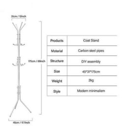 Coat Stand Floor Standing Clothes Rack 12 Hooks Umbrella Holder - thumbnail 4