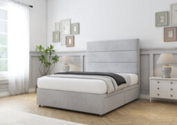 "Comfort Rosa Silver Naples Divan Bed Base 4 Drawers - 26"" Strutted  4' Small Double" - thumbnail 4