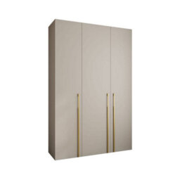 Arte Elegant Cashmere Como 3 Hinged Door Wardrobe H2460mm W1600mm D500mm, Three Doors, Eleven Shelves, Two Hanging Rails, Gold Handles - thumbnail 1