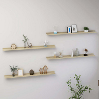 Berkfield Wall Shelves 4 Pcs Sonoma Oak 100X9X3 Cm - image 1