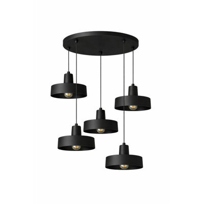 Luminosa Lighting Luminosa Velyo Cluster Pendant Ceiling Light Black 5X E27 - image 1